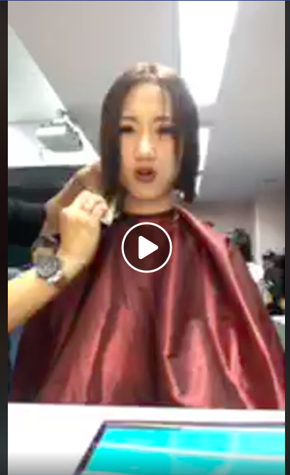 Lulu在金鐘後台，馬上剪髮，新造型曝光。圖／摘自臉書