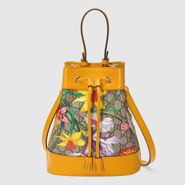 Ophidia系列Flora經典花卉圖騰小號水桶包，61,200元。圖／Gucci提供