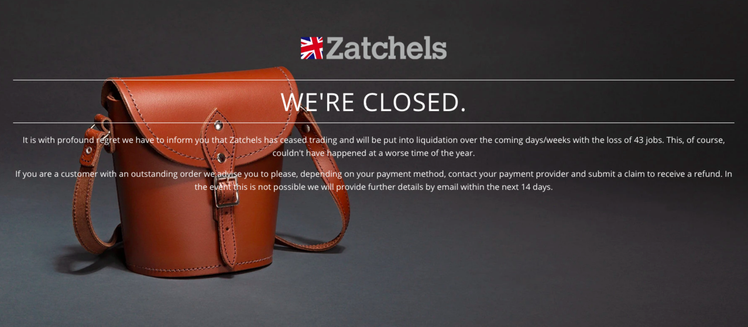 網紅最愛劍橋包Zatchels在耶誕節前夕，驚傳倒閉並裁員43名工作人員。圖／摘自官網