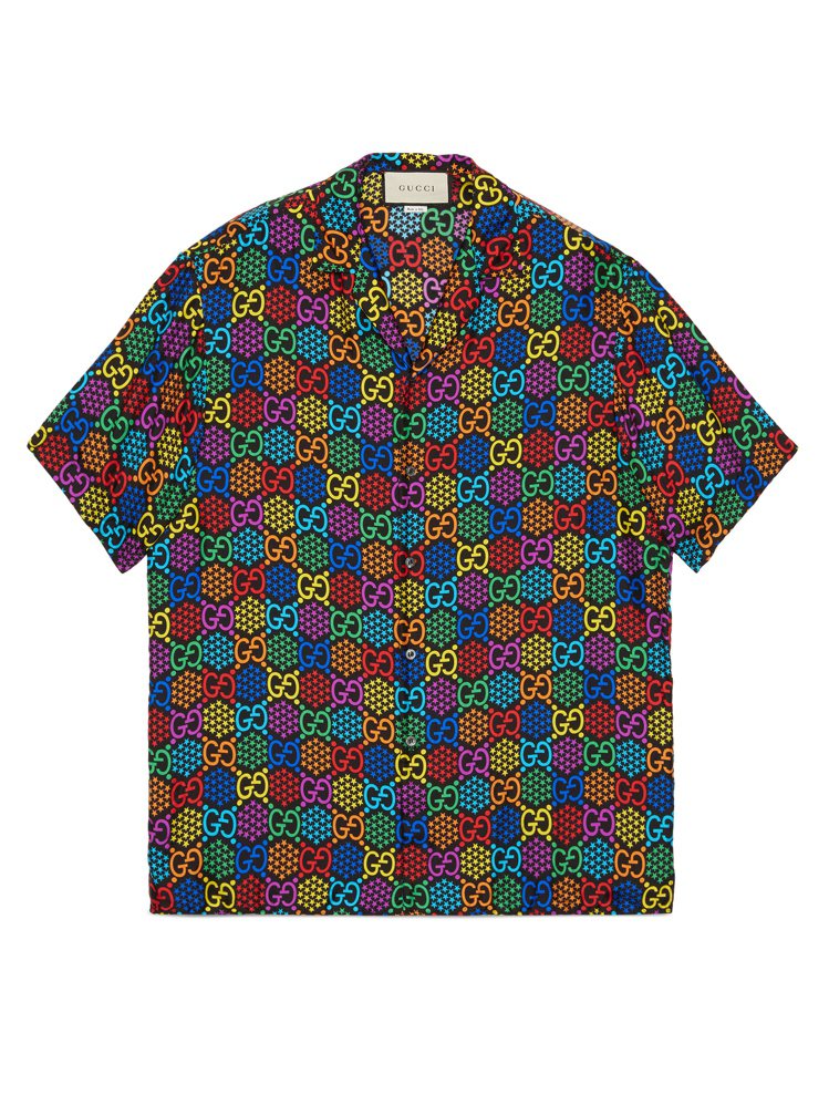 Psychedelic系列男士短袖襯衫，38,000元。圖／GUCCI提供