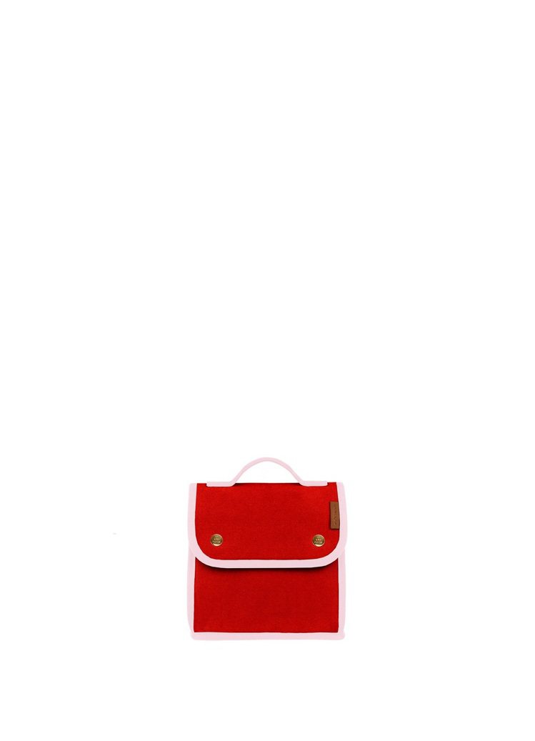 LUNIFORM No°95紅色+粉紅色保冷袋，14,000元(正面)。圖／團團提供