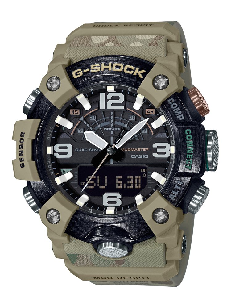 G-Shock與英國陸軍聯名GG-B100BA-1A腕表14,000元。圖／Casio提供
