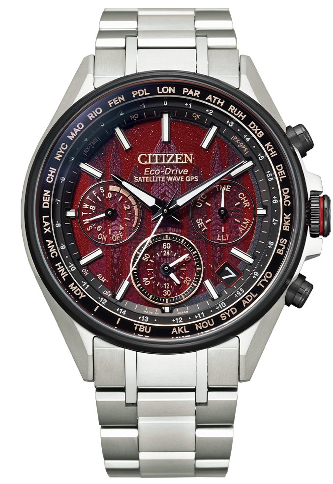 CITIZEN東京‧紅系列CC4005-71Z腕表，鈦金屬表殼、表鍊，全球限量1,100只69,800元。圖／CITIZEN提供