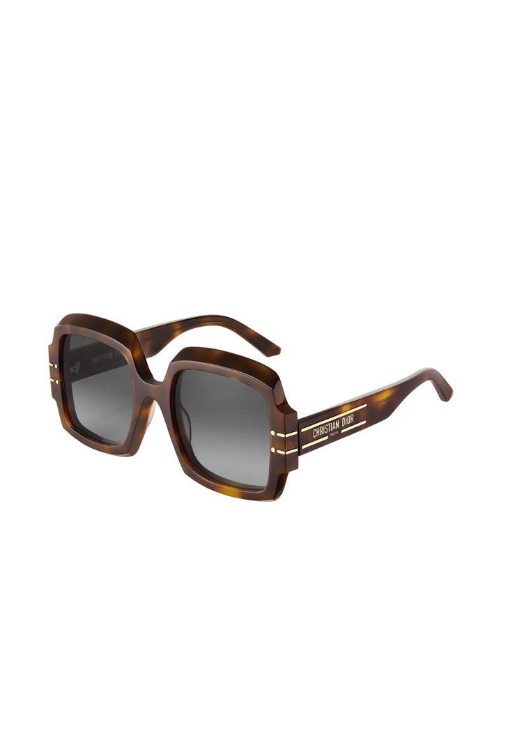 Dior Signature S1U棕色玳瑁方框太陽眼鏡16,400元。圖／DIOR提供