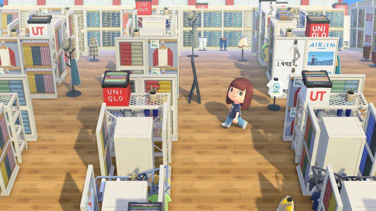 任天堂首度在「集合啦！動物森友會」遊戲中打造UNIQLO島，讓玩家能逛UNIQLO店舖，並推出22款虛擬聯名UT。圖／UNIQLO提供