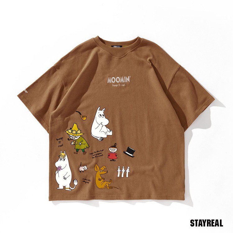Stayreal x MOOMIN聯名T恤1,480元。圖／Stayreal提供