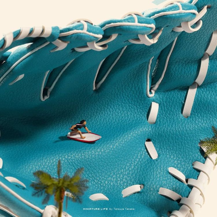 短板衝浪比賽的海浪以棒球手套設計。圖／取自IG