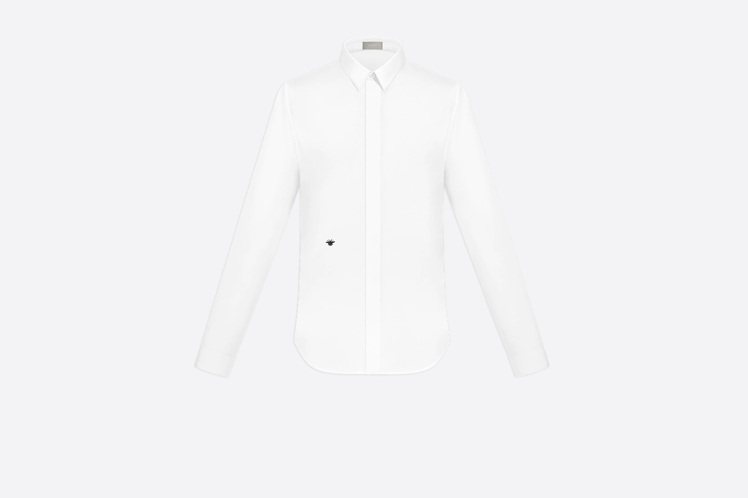 白色棉府蜜蜂刺繡綢襯衫，20,000元。圖／DIOR提供