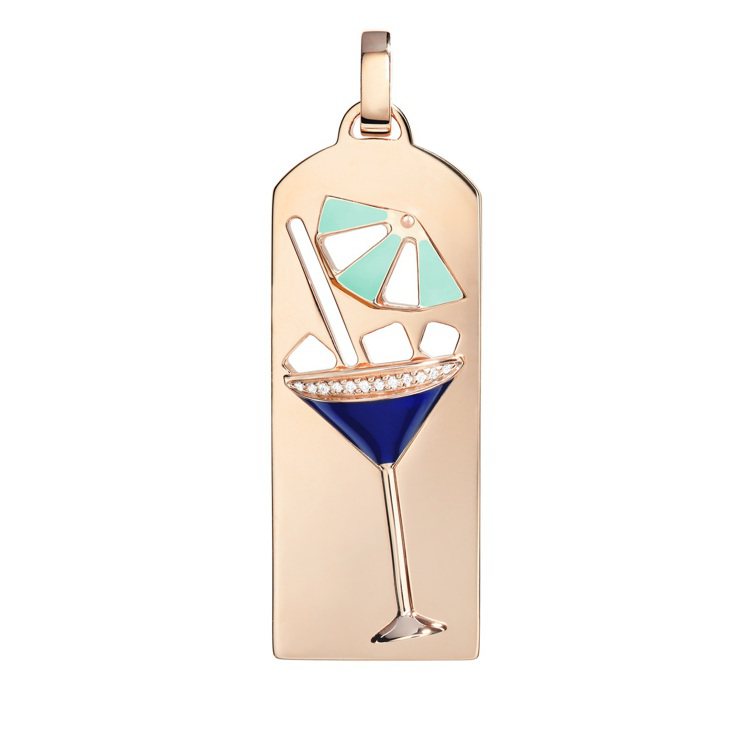 FRED Riviera系列雞尾酒鑽飾玫瑰金鍊墜，20萬3,900元。圖／FRED提供