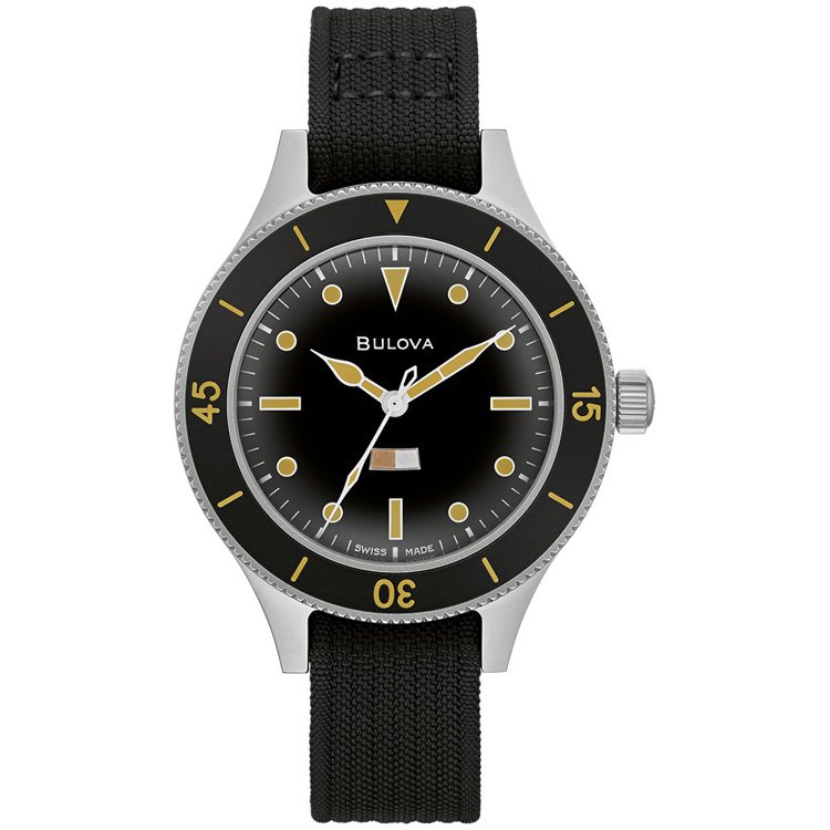 BULOVA的Archive系列98A265腕表，不鏽鋼表殼，全球限量1,000只，約64,800元。圖／CITIZEN提供