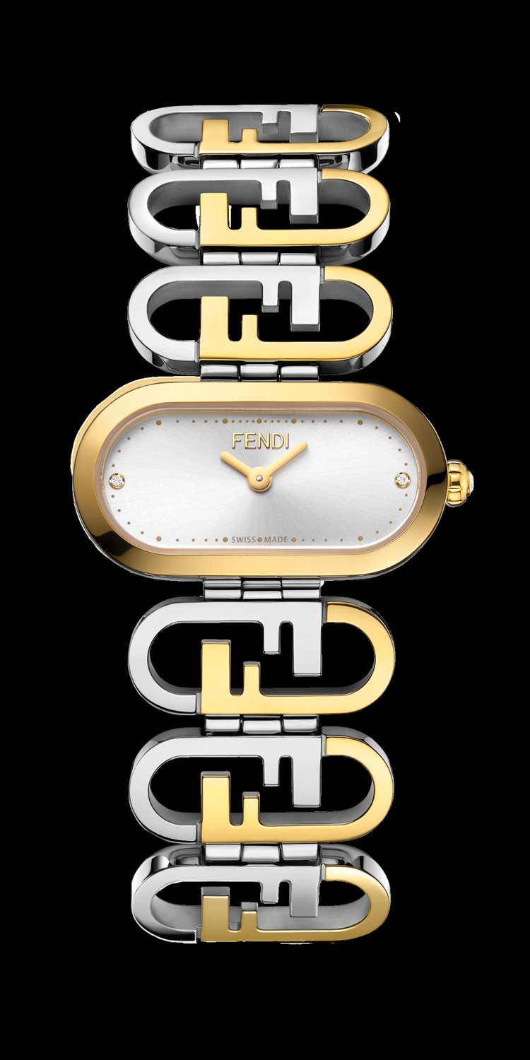FENDI O' Lock系列水鑽FF LOGO腕表，價格店洽。圖／FENDI提供