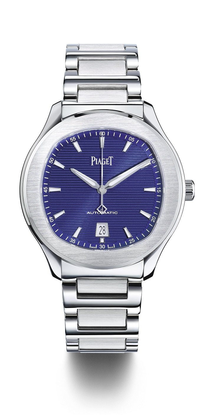 PIAGET Polo系列伯爵藍日期顯示精鋼自動上鍊腕表，38萬3,000元。圖 / 伯爵提供