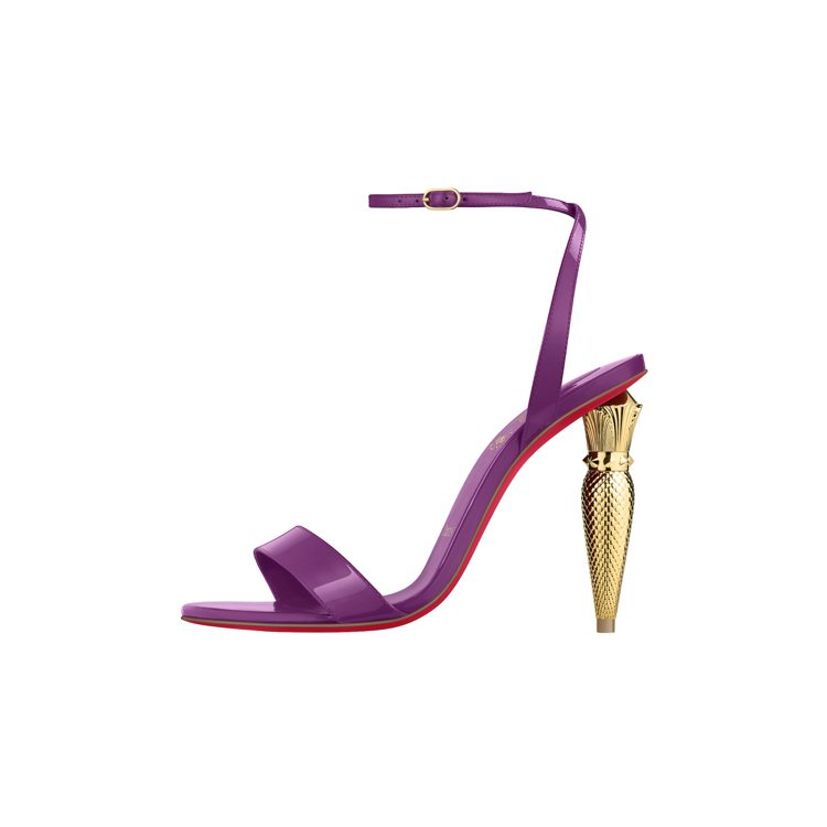 Lipqueen紫紅色繫帶高跟涼鞋，38,000元。圖 / Chritian Louboutin提供