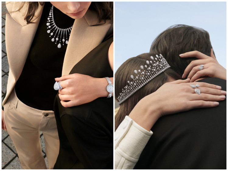 法國高級珠寶品牌Boucheron推出「Because of Love」主題形象，並帶來三大系列新品，為情人間的甜美閃耀見證。圖／Boucheron提供（合成圖）