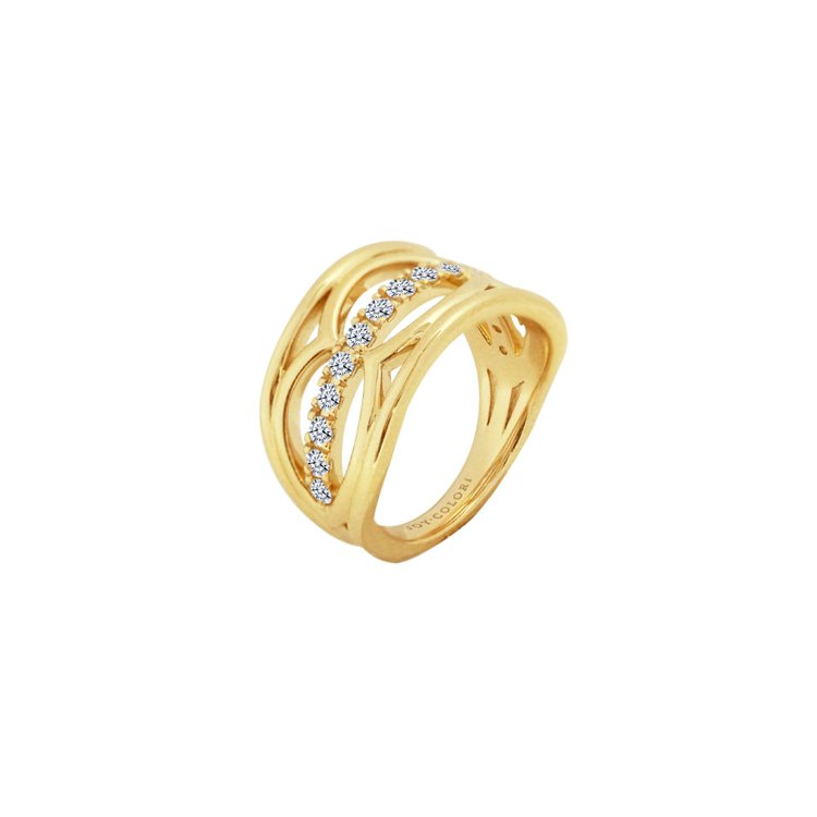 JOY COLORi「Love in Paris愛在巴黎」系列左岸情深戒指，約62,000元； 實際價格依鑽石顏色、淨度、車工與重量而有所不同。圖／JOY COLORi未來鑽石提供