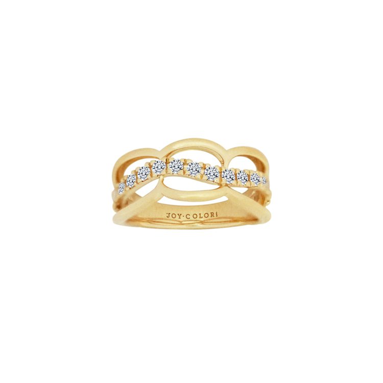 JOY COLORi「Love in Paris愛在巴黎」系列左岸戀人戒指，約50,000元； 實際價格依鑽石顏色、淨度、車工與重量而有所不同。圖／JOY COLORi未來鑽石提供