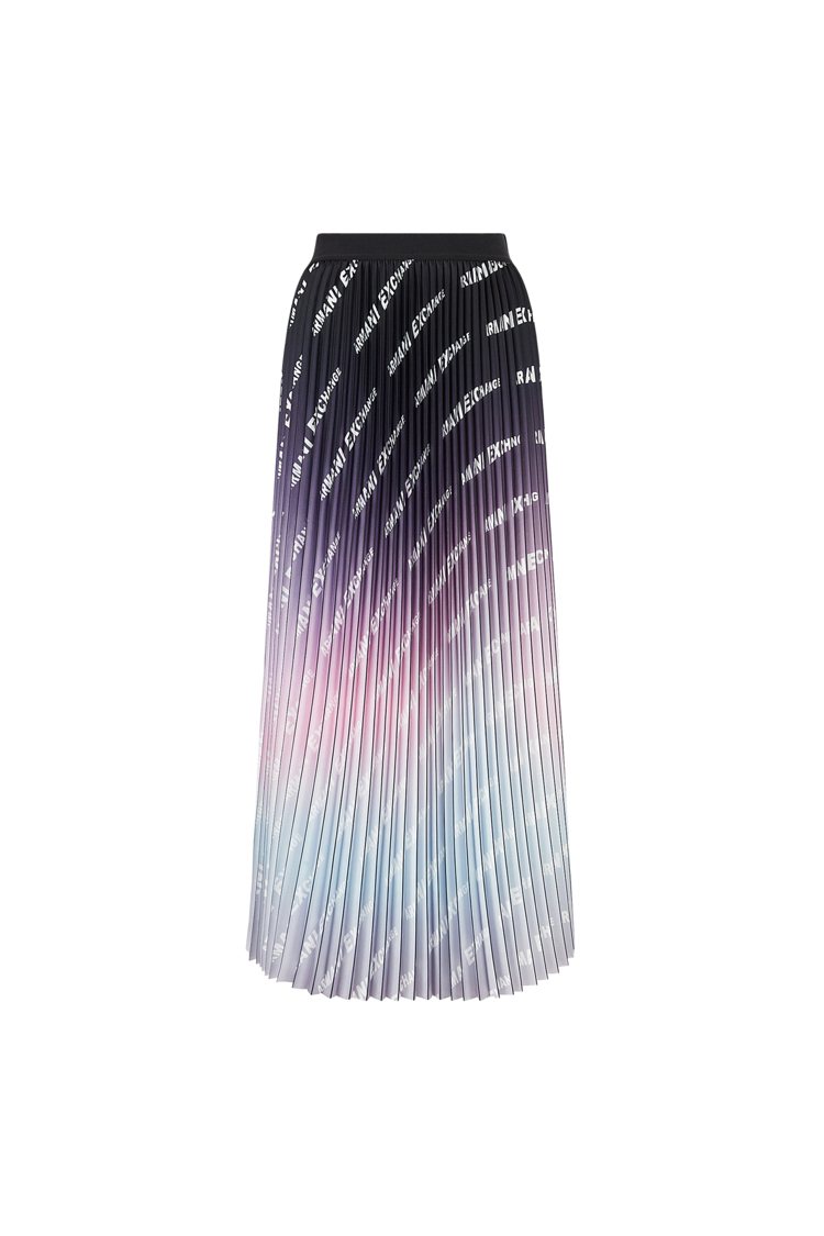 AX Armani Exchange紫色漸層百褶裙，12,280元。圖／Giorgio Armani提供