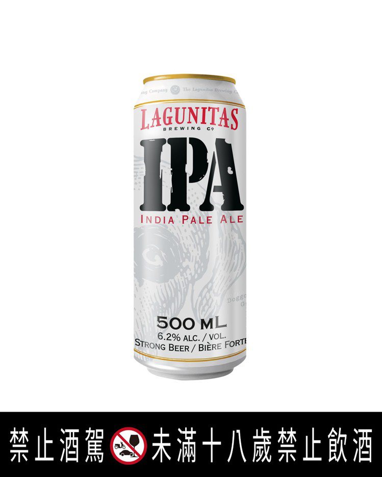 拉古尼塔斯（Lagunitas）IPA在7-Elevem有售，每罐500毫升，售價 99元。圖／海尼根提供。提醒您：禁止酒駕 飲酒過量有礙健康。