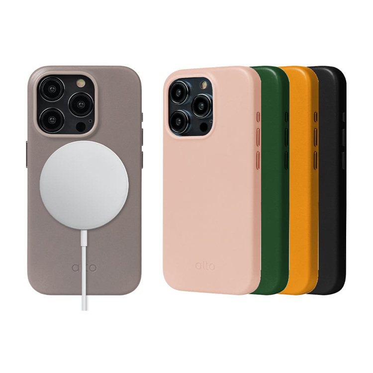 momo購物網即日起至11月30日推出「iPhone15配件大賞」，「Alto iPhone 15 Pro MagSafe磁吸式全皮革包覆手機殼」活動價1,390元。圖／momo購物網提供