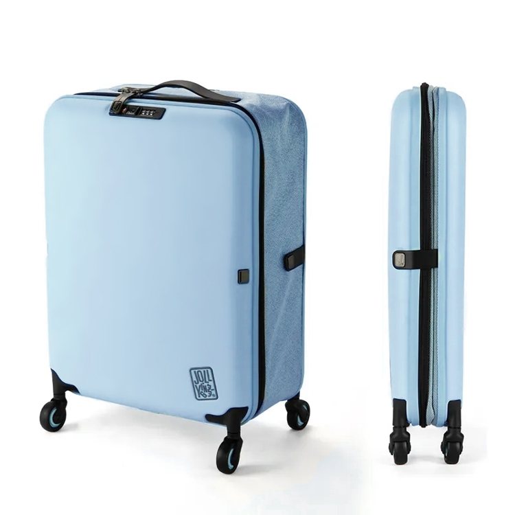 Jollying Pebble摺疊式行李箱採取創新內部結構設計，以品牌的20吋行李箱為例，可將厚度從23公分壓縮至僅11公分。