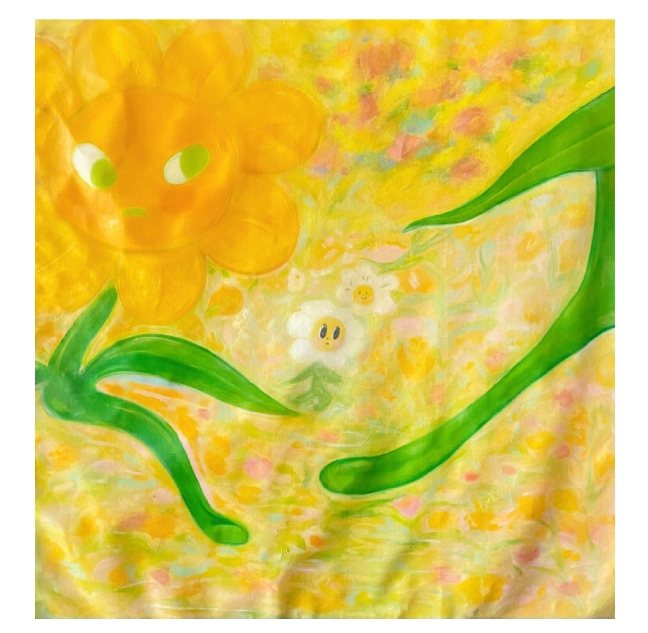 Ariel Huang作品《Lily》2023 / 102x102cm / Oil on canvas。圖／藝術家 Ariel Huang 提供