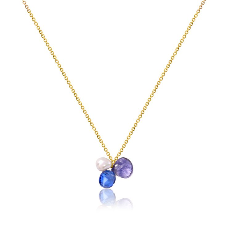 Olivia Yao Jewellery自由翱翔藍色花簇項鍊，2,980元。圖／Olivia Yao Jewellery提供