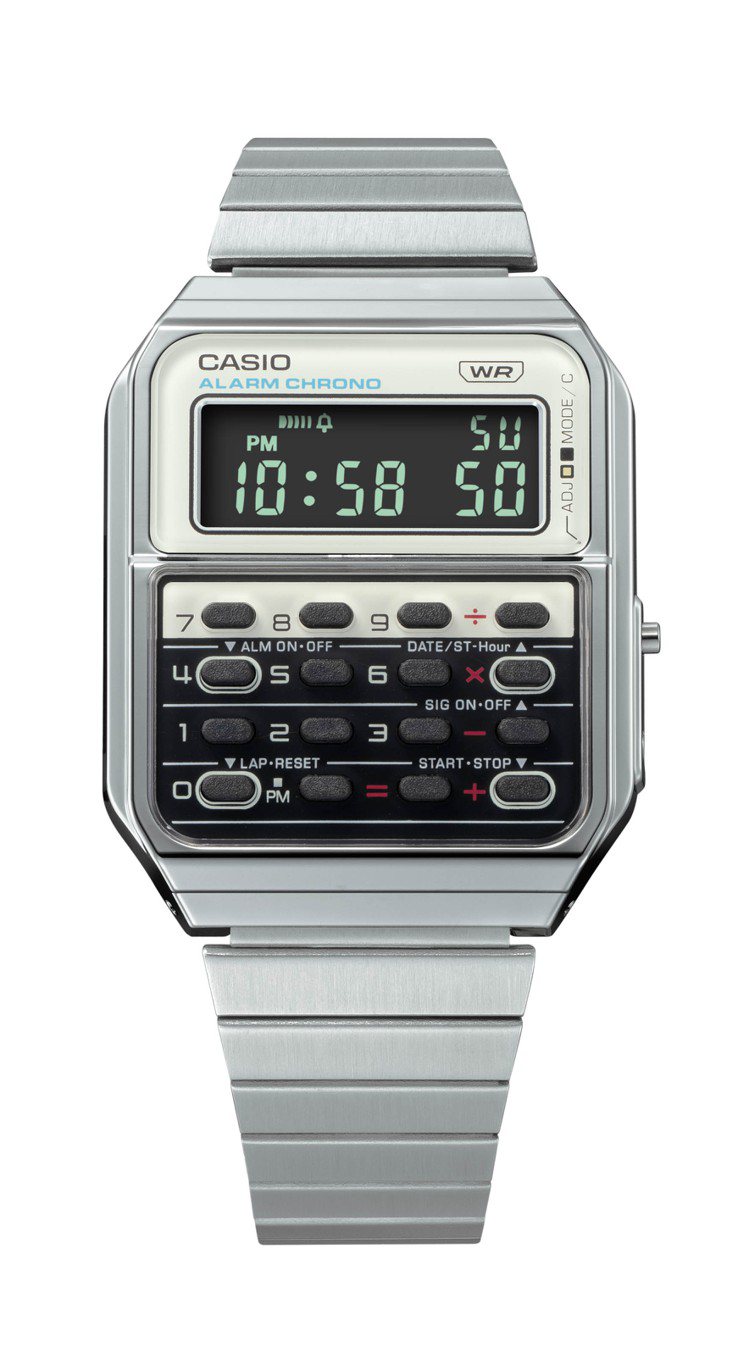 CASIO Heritage Colors系列CA-500WE-7B腕表，1,900元。圖／CASIO提供