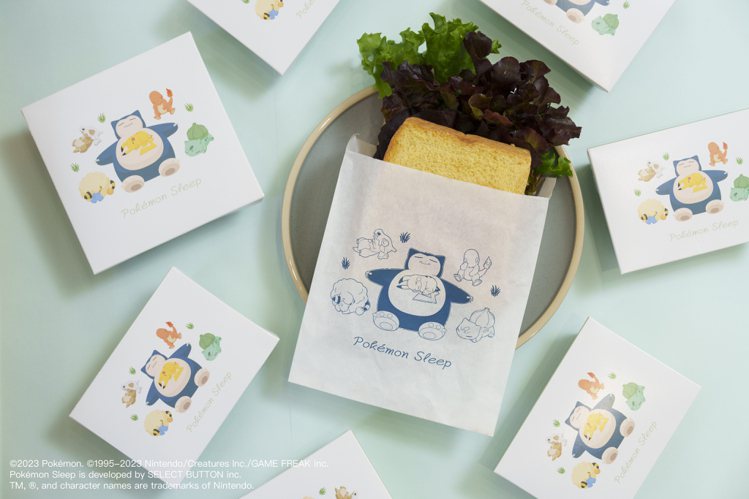 《Pokémon Sleep》 早餐店合作計畫，與台南市當地50家早餐店進行合作，推出一系列《Pokémon Sleep》紙製餐盒、包裝。圖／株式會社寶可夢提供