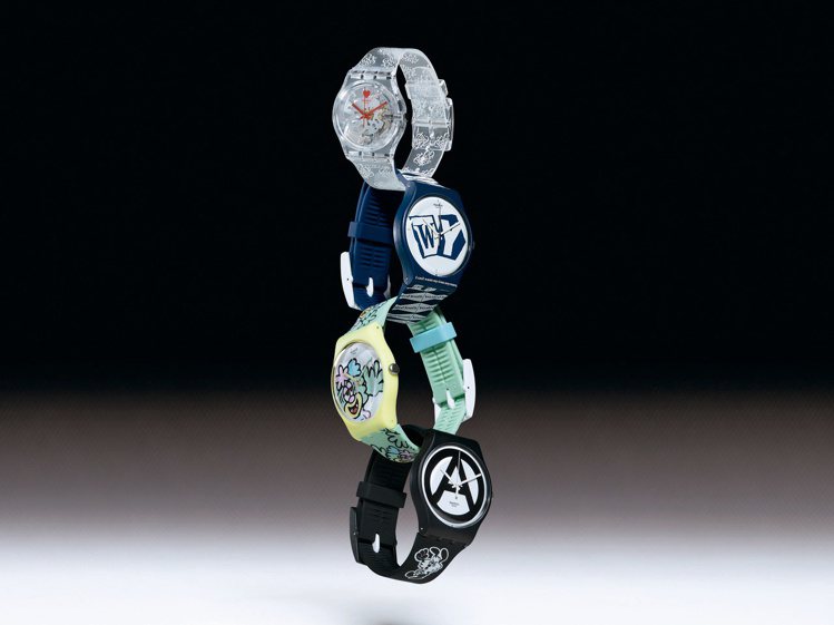 除了替威尼斯藝術雙年展打造限定腕表之外，Swatch與天團Blackpink御用設計師Verdy更是一口氣呈現4只聯名表款。圖／Swatch提供