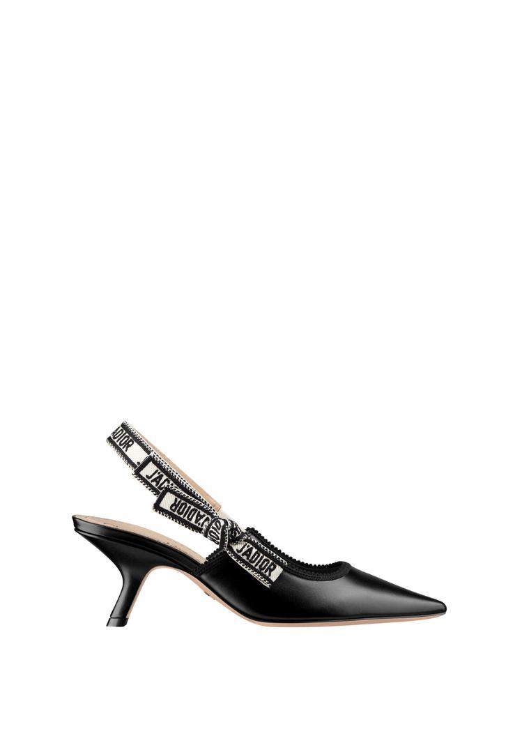 DIOR J'ADIOR黑色與雙色緞帶小牛皮高跟鞋，36,000元。圖／DIOR提供