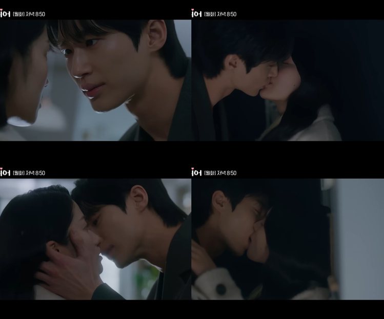 《背著善宰跑》經典吻戲。圖／tvN官網、YouTube-tvN drama