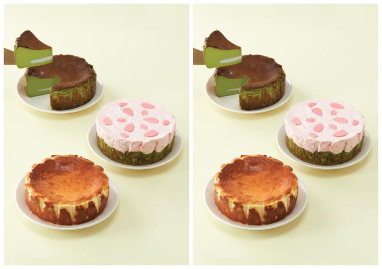 「辻利茶舗」限時推出3種口味的巴斯克蛋糕。圖／辻利茶舗提供