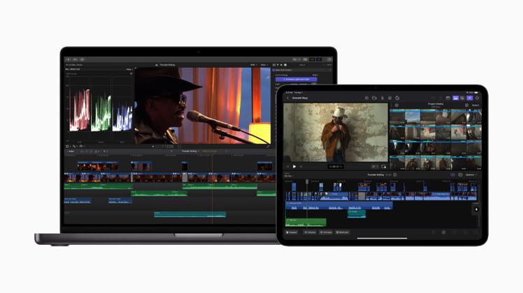 iPad版Final Cut Pro 2推出重大更新，搭配Mac、iPhone打造無縫創作體驗。圖／蘋果提供