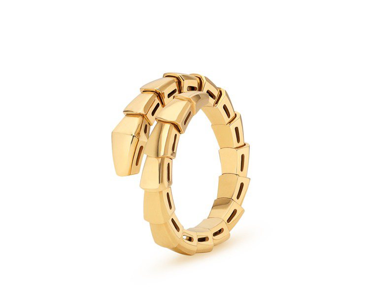 BULGARI Serpenti Viper系列黃K金單圈戒指。圖／寶格麗提供