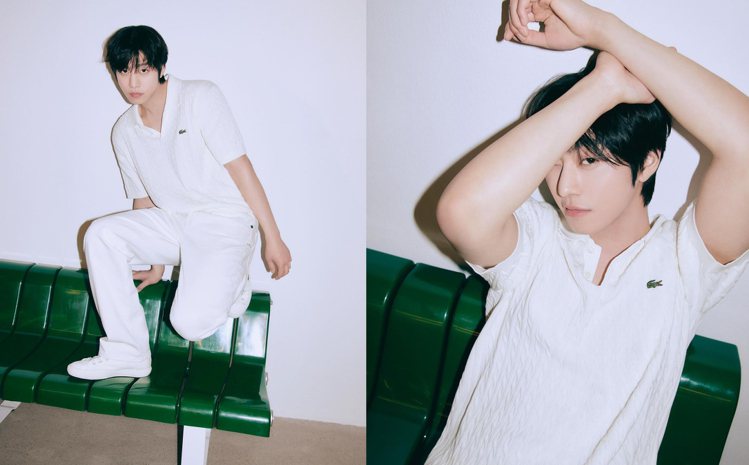 為了LACOSTE的招牌Polo衫首爾快閃店的成立，韓國時裝雜誌也曝光一系列安孝燮演繹品牌服飾的時尚大片。圖／摘自instagram