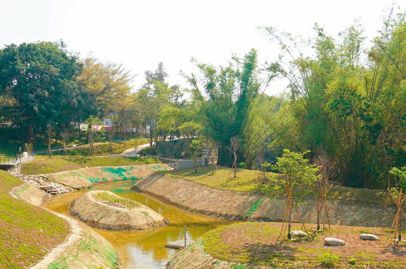 台南市南區哈赫拿爾森林預計5月完工、6月開放，市議員要求做好安全措施也守護生態。圖／南市水利局提供