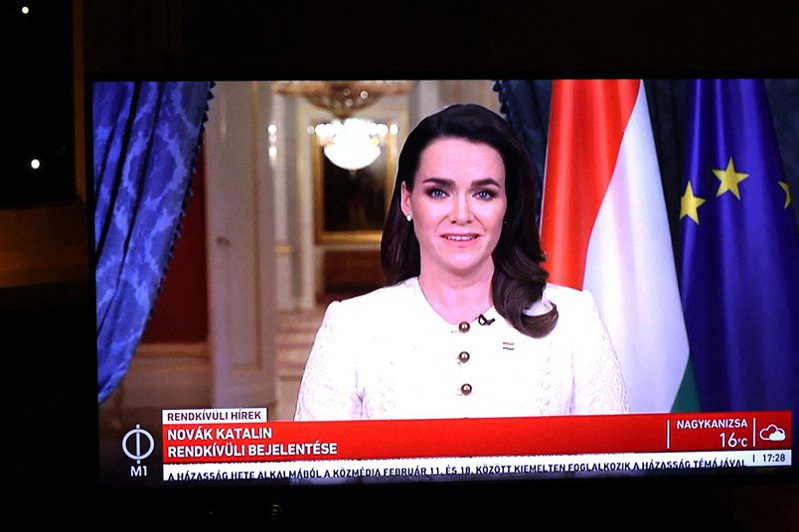 匈牙利總統諾瓦克（Katalin Novak）宣布辭職下台。 路透社