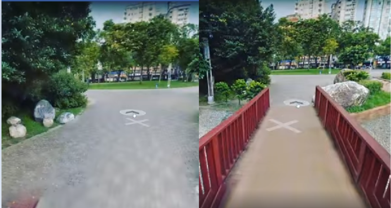 網友使用Google Map街景服務，在家操作滑鼠，假裝真的在外趴趴走。圖擷自facebook