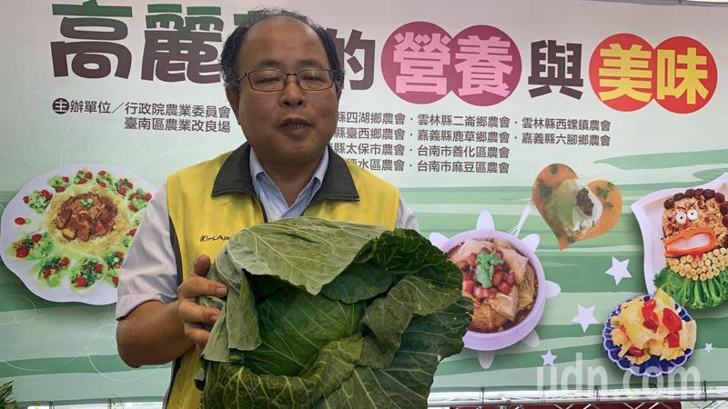 台南區農改場副場長羅正宗呼籲農民不要搶種高麗菜。記者吳淑玲／攝影