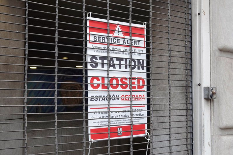 地铁站暂时关闭，直到就职典礼结束后才恢复运作。华盛顿记者张文馨／摄影。(photo:UDN)