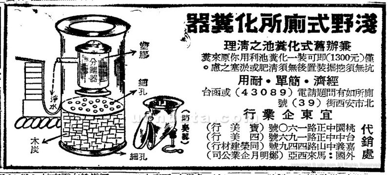 化糞器廣告，《聯合報》，1964年12月22日，8版