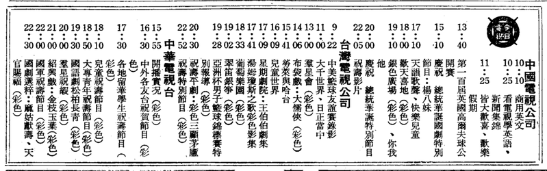 華視開播第一則「今日電視」專欄 1971年10月31日《聯合報》(圖/聯合知識庫)