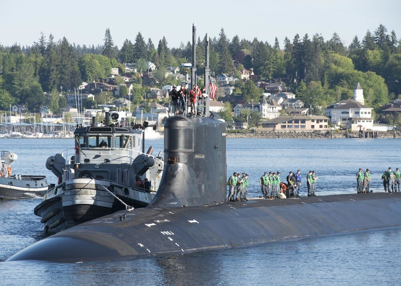 美核子潜舰「康乃狄克」号。图为2018年「康乃狄克」号返回母港。图／取自环球时报(photo:UDN)