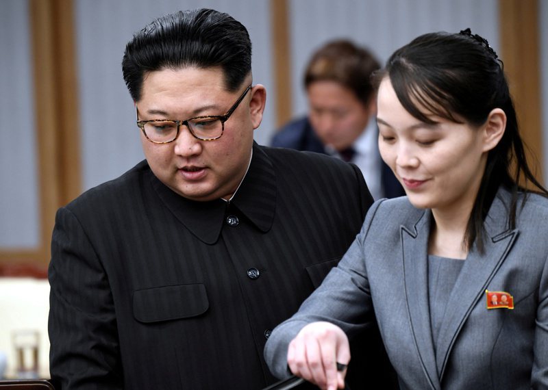 北韩领导人金正恩（左）和胞妹金与正（右）。路透(photo:UDN)