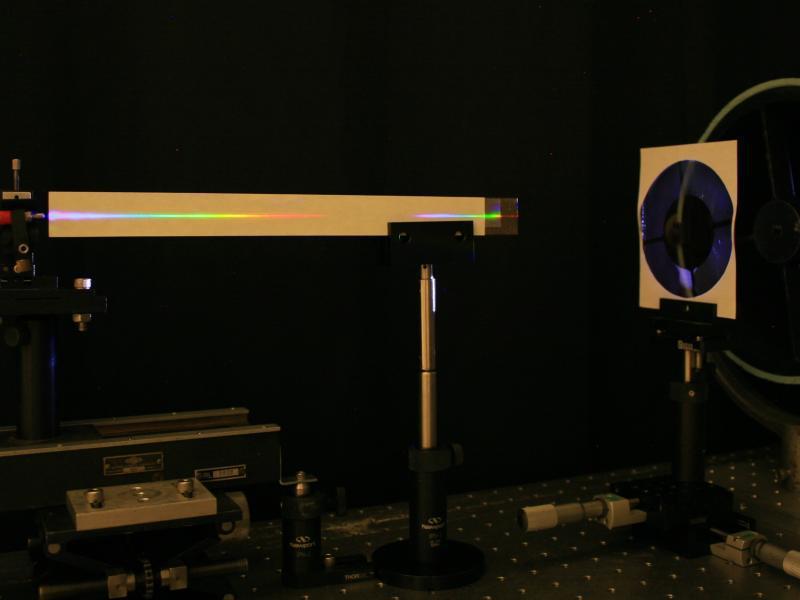 全像透鏡光譜量測分析的實驗架構照片。圖／陽明交大提供