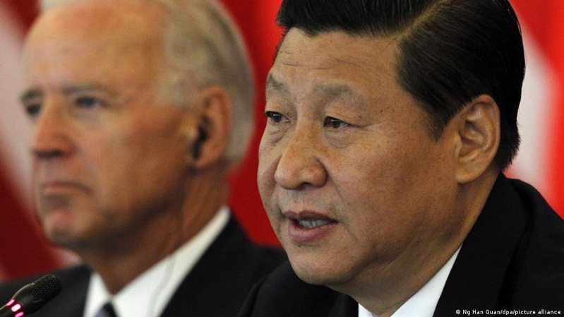 大陆国家领导人习近平（右）与美国总统拜登（左）。 图／德国之声中文网(photo:UDN)