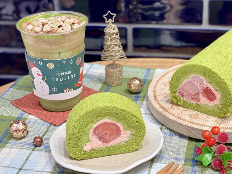 辻利針對新竹巨城快閃店推出「抹茶草莓冰霜卷」，原價725元，快閃價699元。圖／辻利茶舗提供