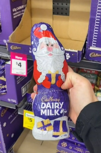 澳洲男性買了聖誕老人造型巧克力。圖／取自tiktok
