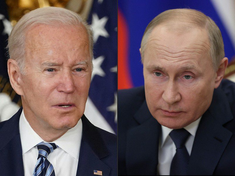 美国总统拜登（左）、俄罗斯总统普亭（右）将举行视讯会谈。法新社(photo:UDN)