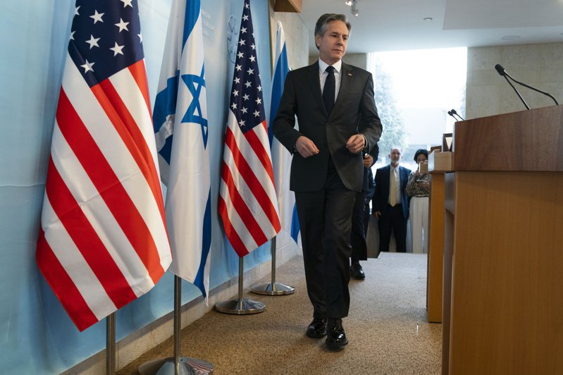 美国国务卿布林肯今天在以色列展开中东访问行程。 美联社(photo:UDN)